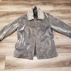 St. John sport womens silver jacket size L.   $100